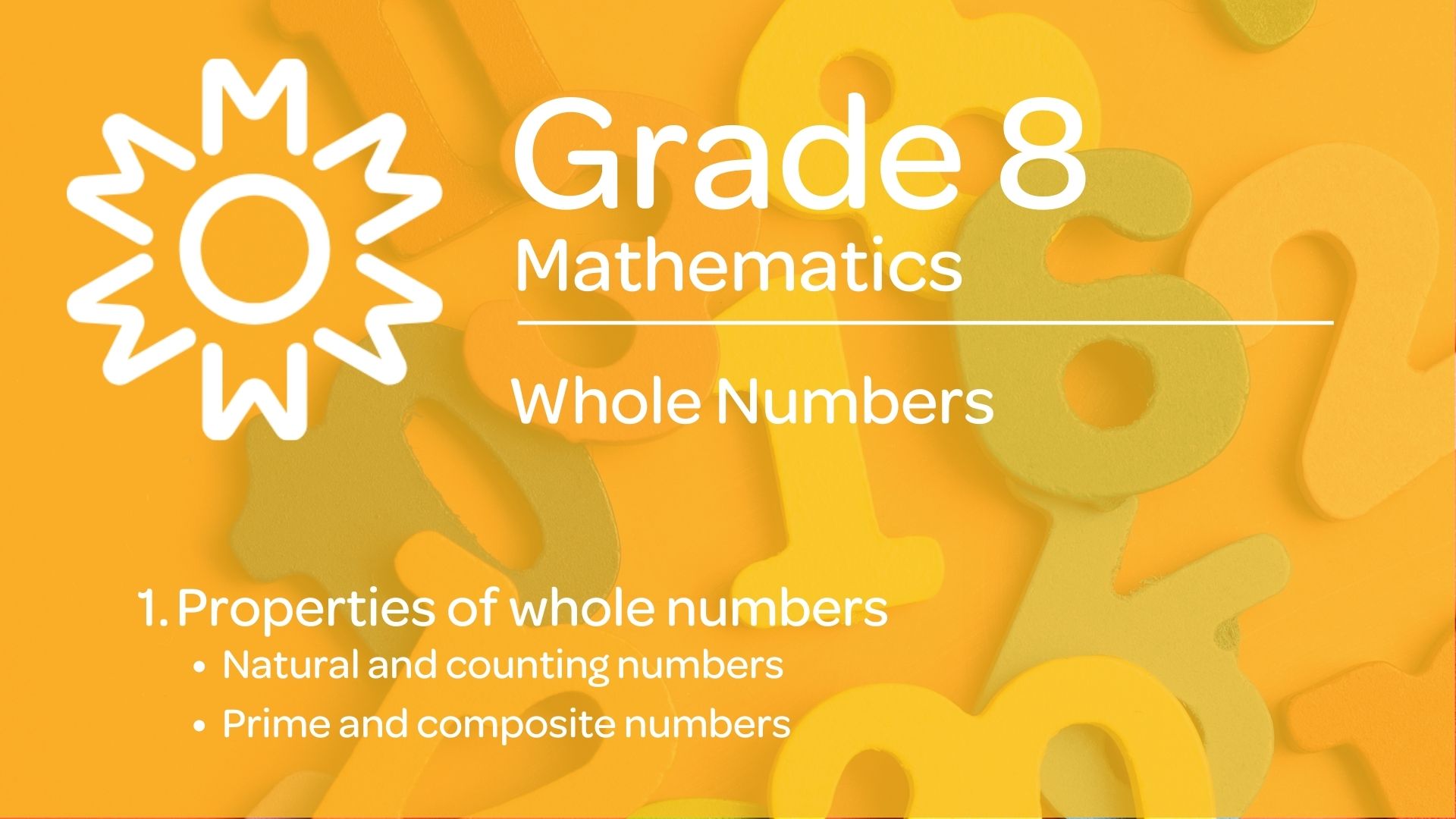 1. Properties of whole numbers - Milani Education
